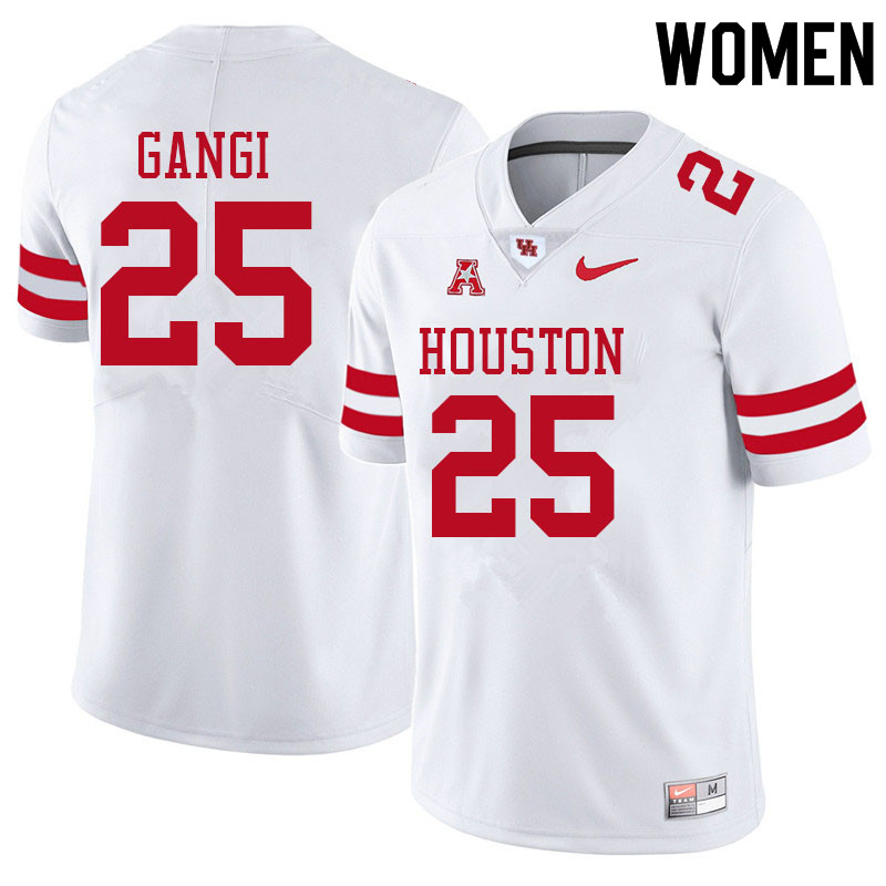 Women #25 Anthony Gangi Houston Cougars College Football Jerseys Sale-White